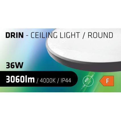 LED Bathroom ceiling light CIRCLE LED/36W/230V 4000K d. 45 cm IP44 black