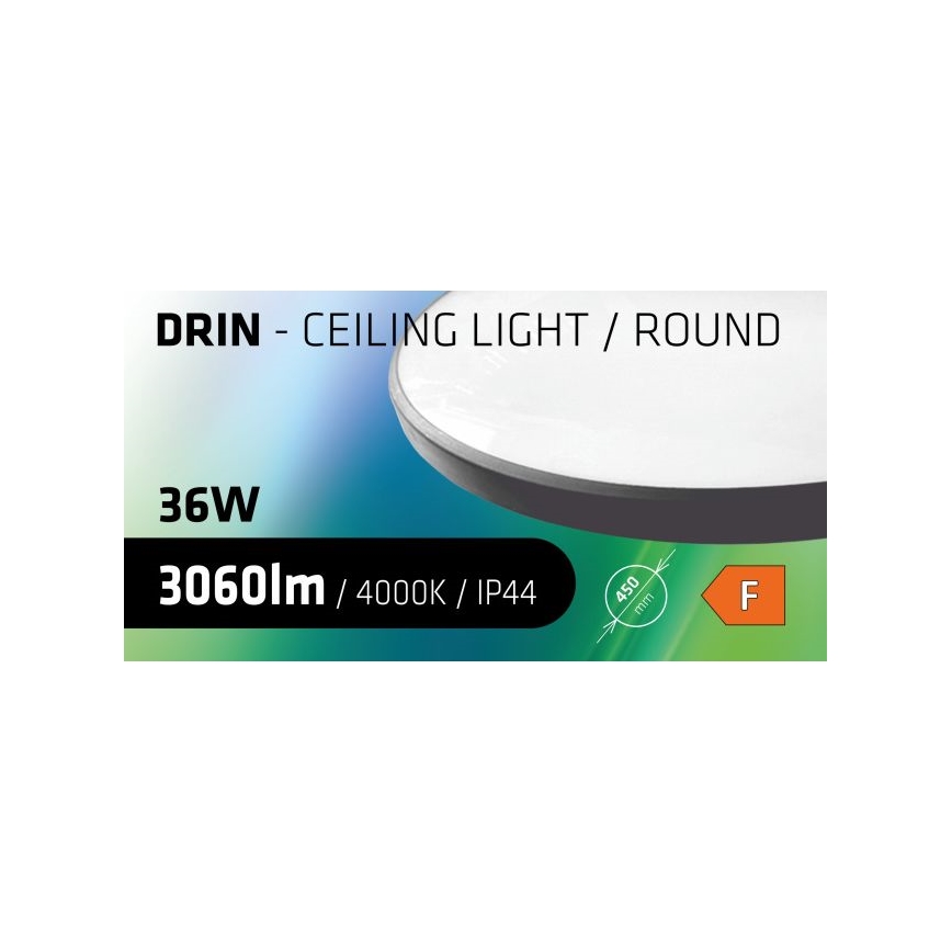 LED Bathroom ceiling light CIRCLE LED/36W/230V 4000K d. 45 cm IP44 black