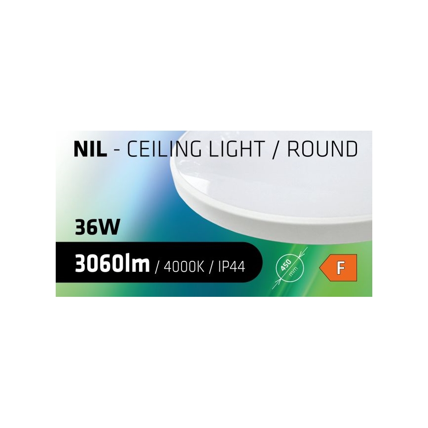 LED Bathroom ceiling light CIRCLE LED/36W/230V 4000K d. 45 cm IP44 white