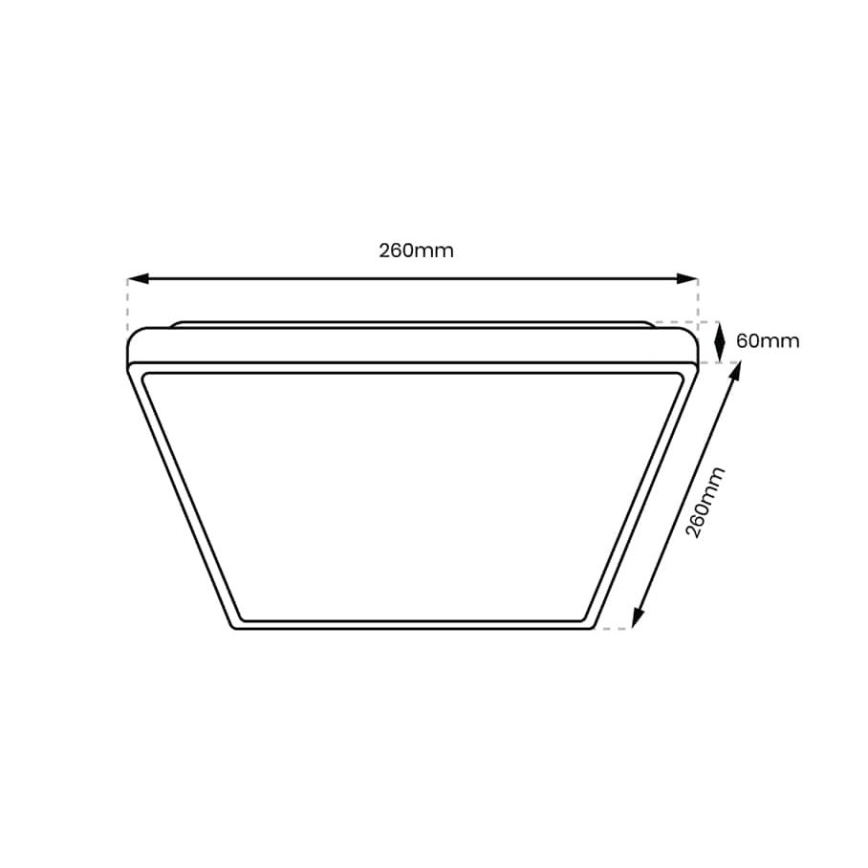 LED Bathroom ceiling light DABAR LED/11W/230V 4000K 26x26 cm IP44