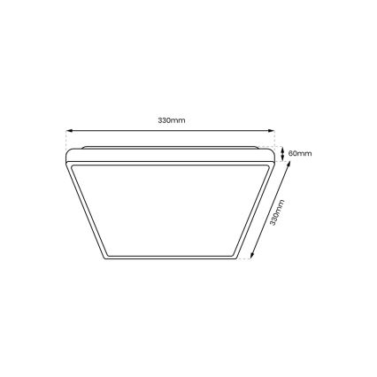 LED Bathroom ceiling light DABAR LED/17W/230V 4000K 33x33 cm IP44