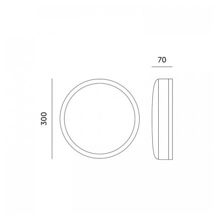 DEFENDER LED Bathroom Ceiling Light, 12/18/24W (230V), 3000/4000/6500K, IP65, Ø 30 cm, White