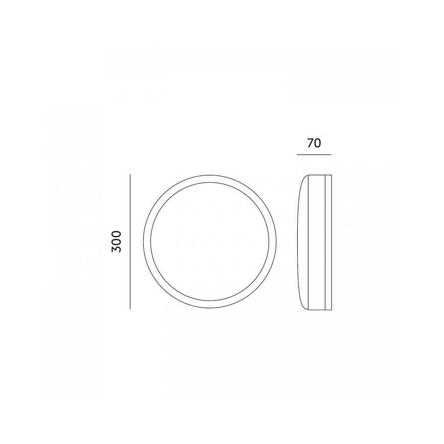 DEFENDER LED Bathroom Ceiling Light, 12/18/24W (230V), 3000/4000/6500K, IP65, Ø 30 cm, White