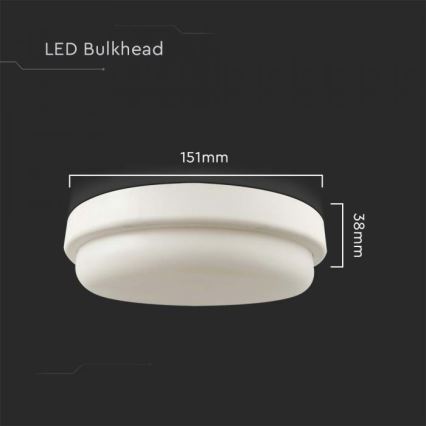 LED Bathroom ceiling light LED/12W/230V 3000K IP54