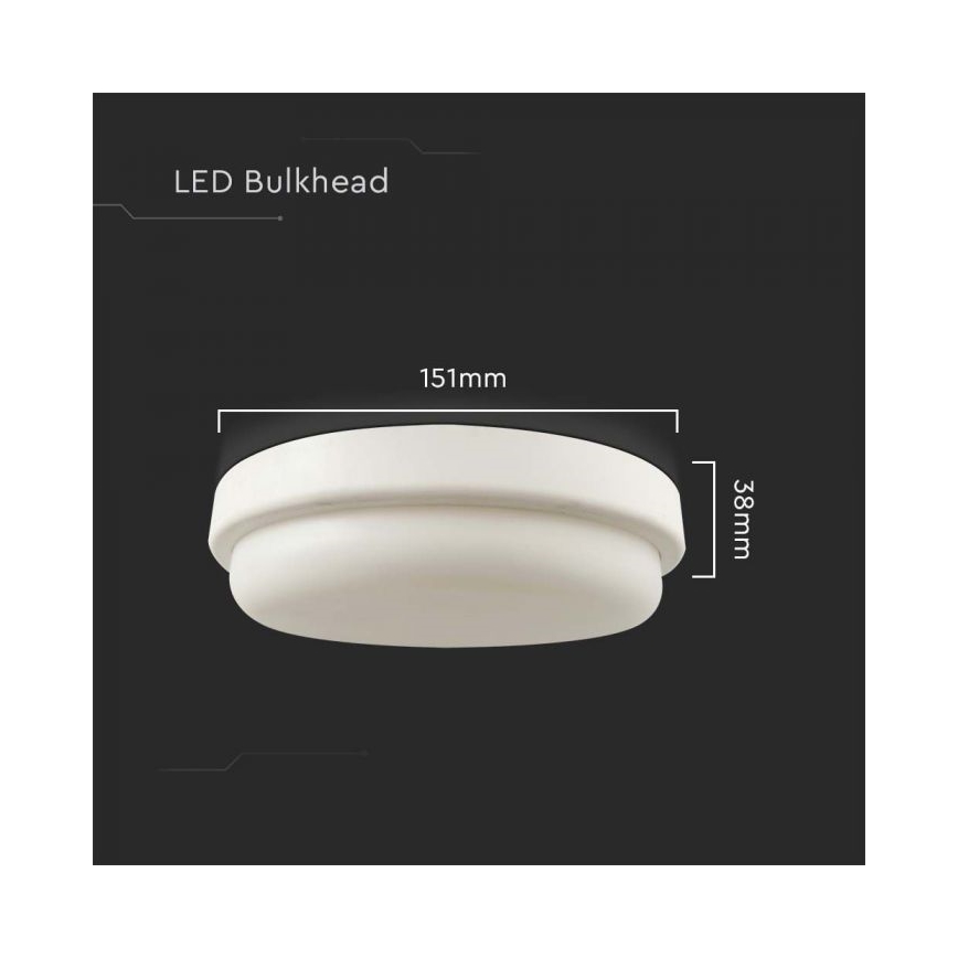 LED Bathroom ceiling light LED/12W/230V 3000K IP54