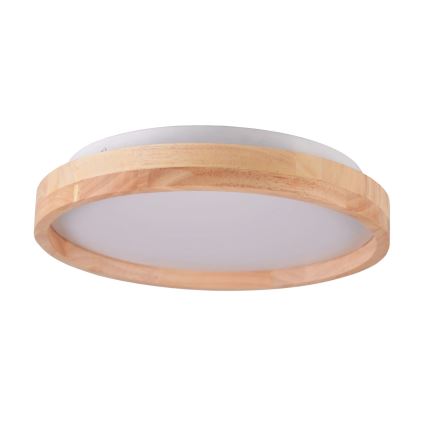 LED Wooden Bathroom Ceiling Light, 12W/230V, Ø 27 cm, IP44, Oak