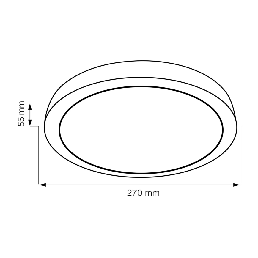 LED Wooden Bathroom Ceiling Light, 12W/230V, Ø 27 cm, IP44, Oak