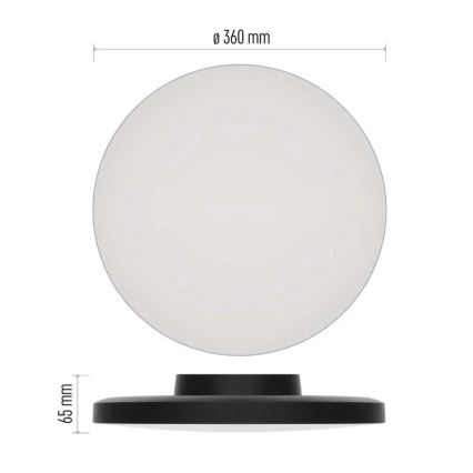 LED Bathroom ceiling light LED/18W/230V 3000/4000/5700K IP55 black