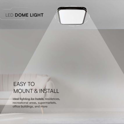 LED Bathroom ceiling light LED/18W/230V 3000K IP44 black