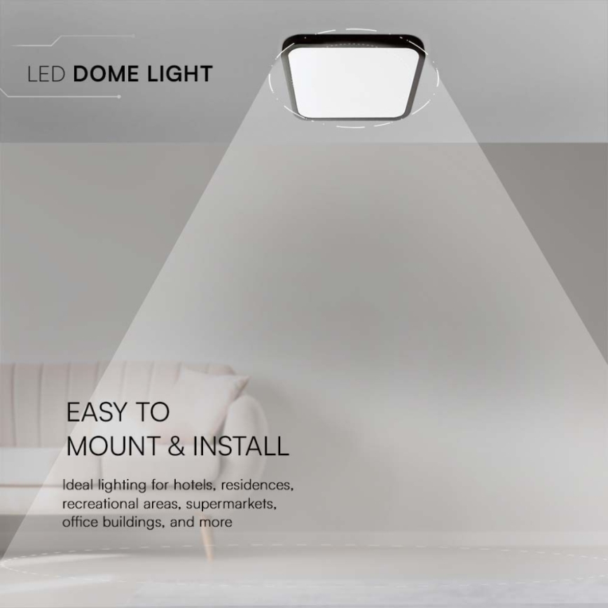 LED Bathroom ceiling light LED/18W/230V 3000K IP44 black