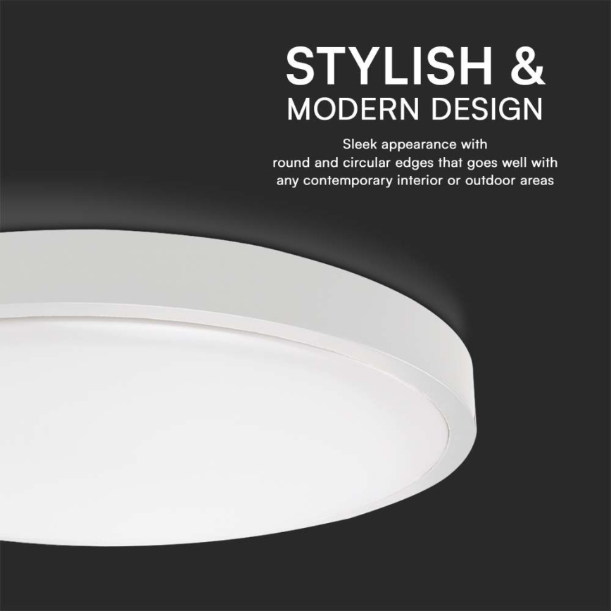 LED Bathroom Ceiling Light LED/18W/230V 3000K IP44 Ø 25 cm White