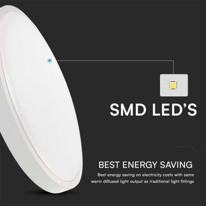 LED Bathroom Ceiling Light LED/18W/230V 3000K IP44 Ø 25 cm White