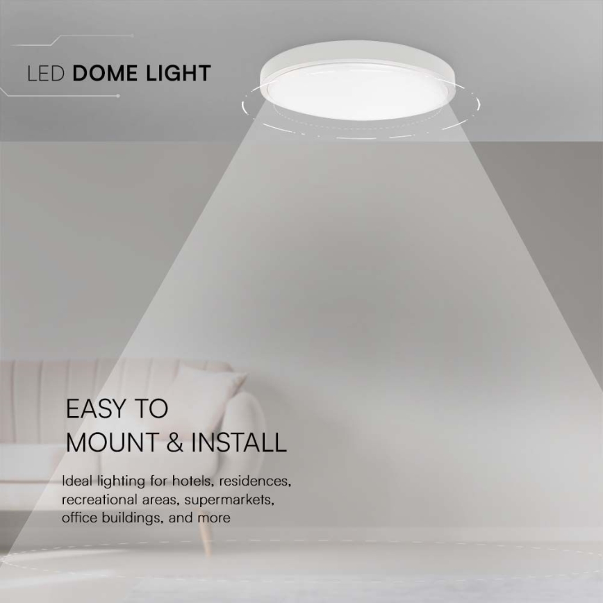 LED Bathroom Ceiling Light LED/18W/230V 3000K IP44 Ø 25 cm White