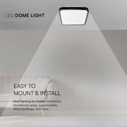 LED Bathroom ceiling light LED/18W/230V 4000K IP44 black