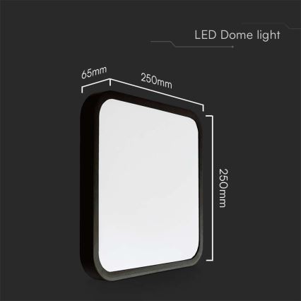 LED Bathroom ceiling light LED/18W/230V 4000K IP44 black