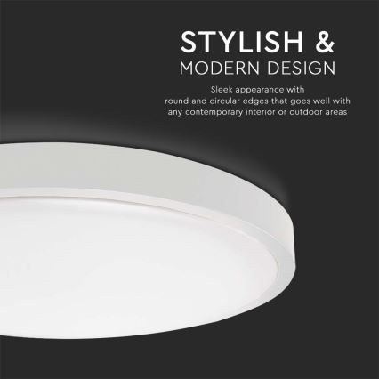 LED Bathroom ceiling light LED/18W/230V 4000K IP44 d. 22,5 cm white
