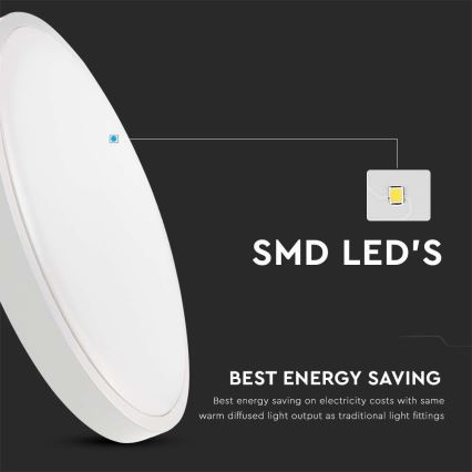 LED Bathroom ceiling light LED/18W/230V 4000K IP44 d. 22,5 cm white