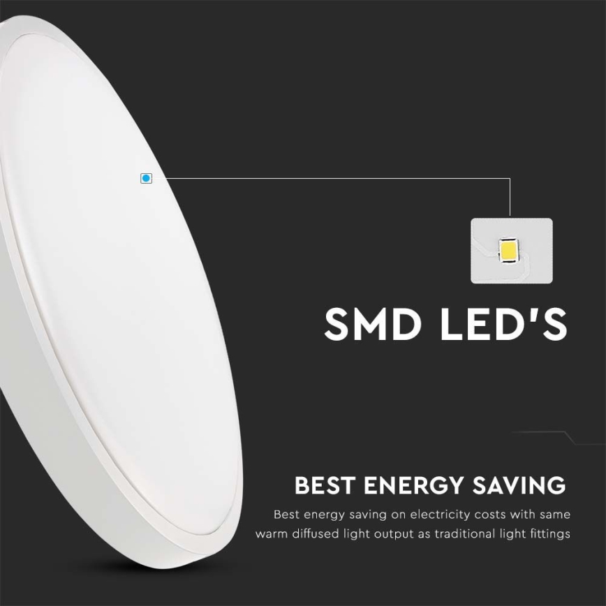 LED Bathroom ceiling light LED/18W/230V 4000K IP44 d. 22,5 cm white