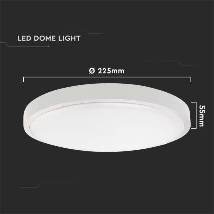 LED Bathroom ceiling light LED/18W/230V 4000K IP44 d. 22,5 cm white