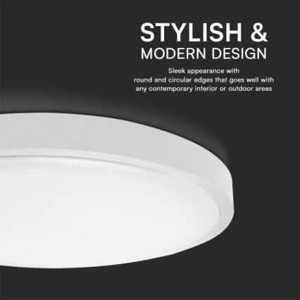 LED Bathroom ceiling light LED/18W/230V 4000K IP44 d. 22,5 cm white
