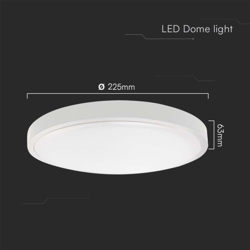 LED Bathroom ceiling light LED/18W/230V 4000K IP44 d. 22,5 cm white