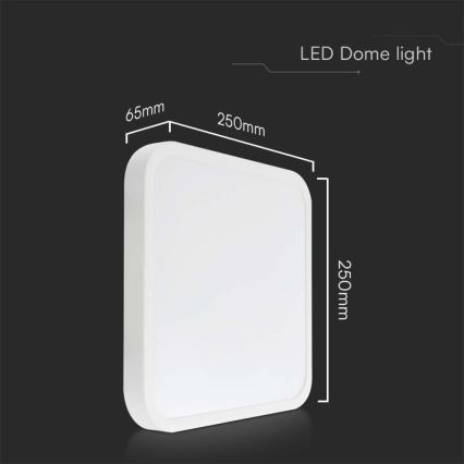 LED Bathroom ceiling light LED/18W/230V 4000K IP44 white