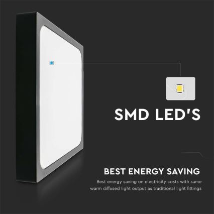 LED Bathroom ceiling light LED/18W/230V 6500K IP44 black