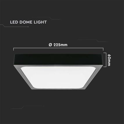 LED Bathroom ceiling light LED/18W/230V 6500K IP44 black