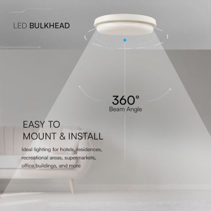 LED Bathroom ceiling light LED/24W/230V 3000K IP54 d. 24 cm