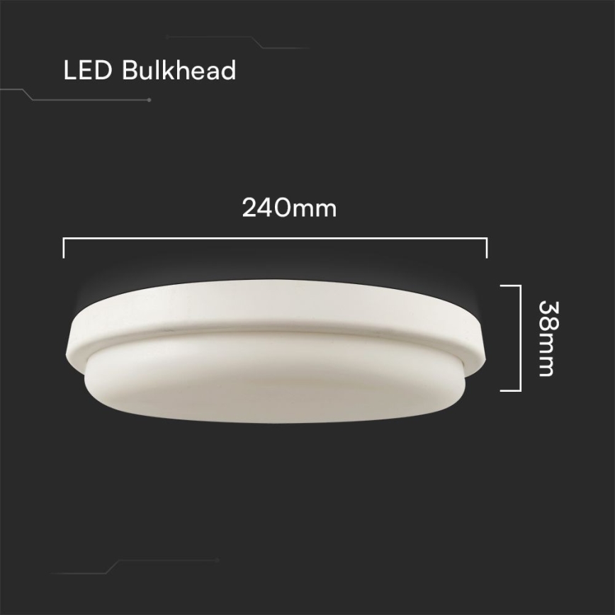 LED Bathroom ceiling light LED/24W/230V 3000K IP54 d. 24 cm