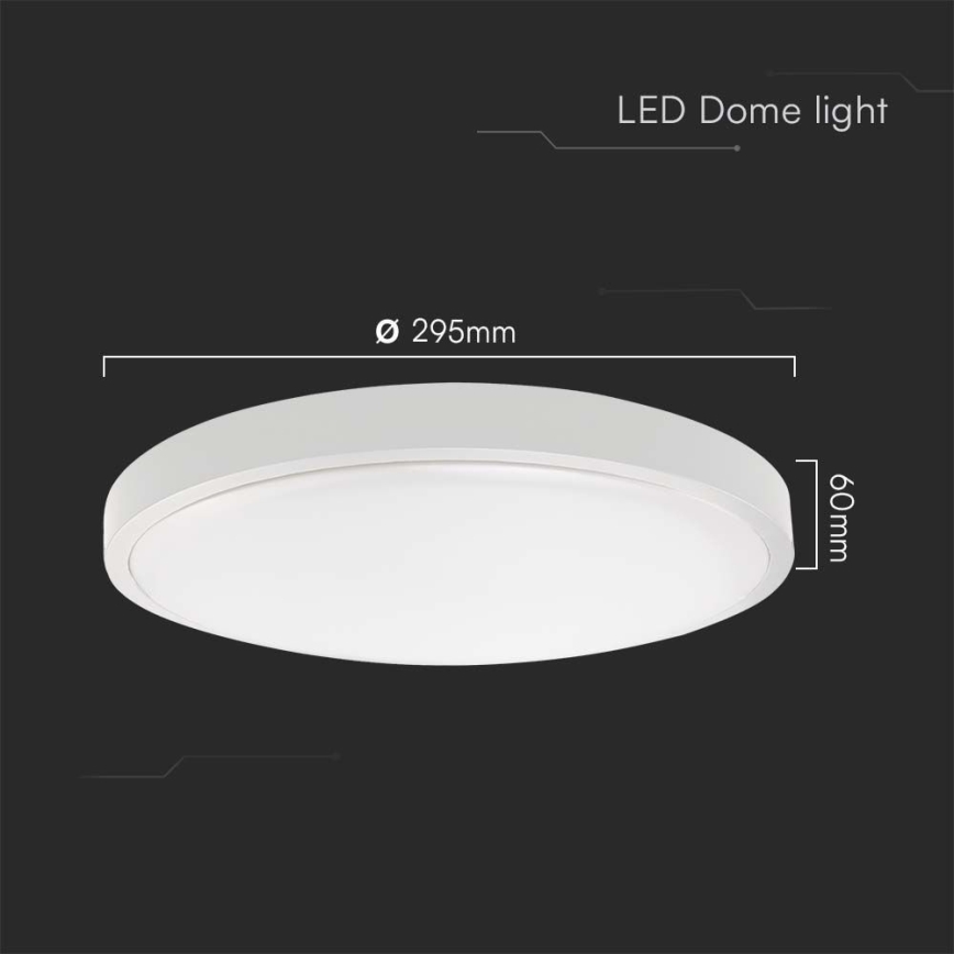 LED Bathroom ceiling light LED/24W/230V 4000K IP44 white
