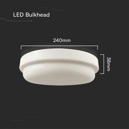 LED Bathroom ceiling light LED/24W/230V 4000K IP54 d. 24 cm