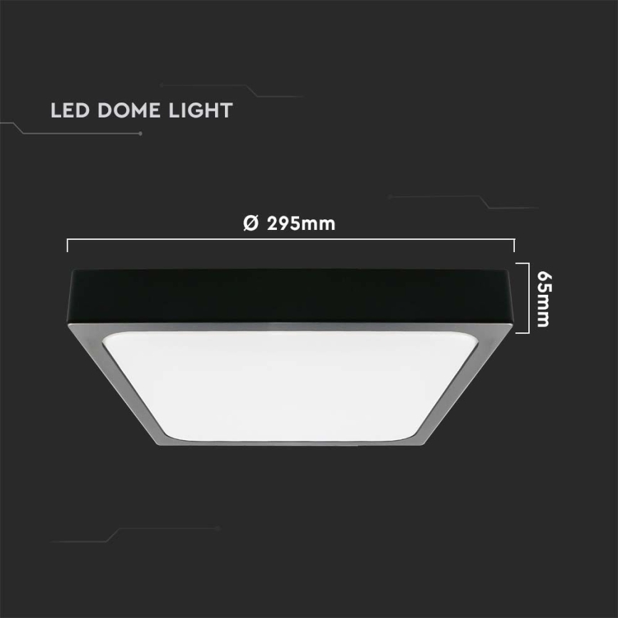LED Bathroom ceiling light LED/24W/230V 6500K IP44 black