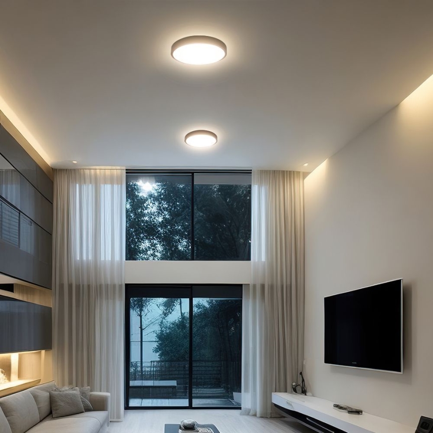 LED Bathroom ceiling light SAMSUNG CHIP LED/24W/230V IP44 6500K d. 29 cm black