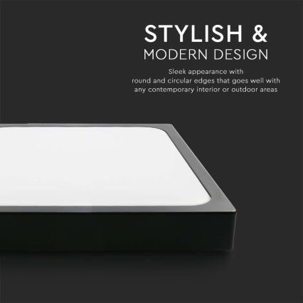 LED Bathroom ceiling light LED/30W/230V 3000K IP44 black