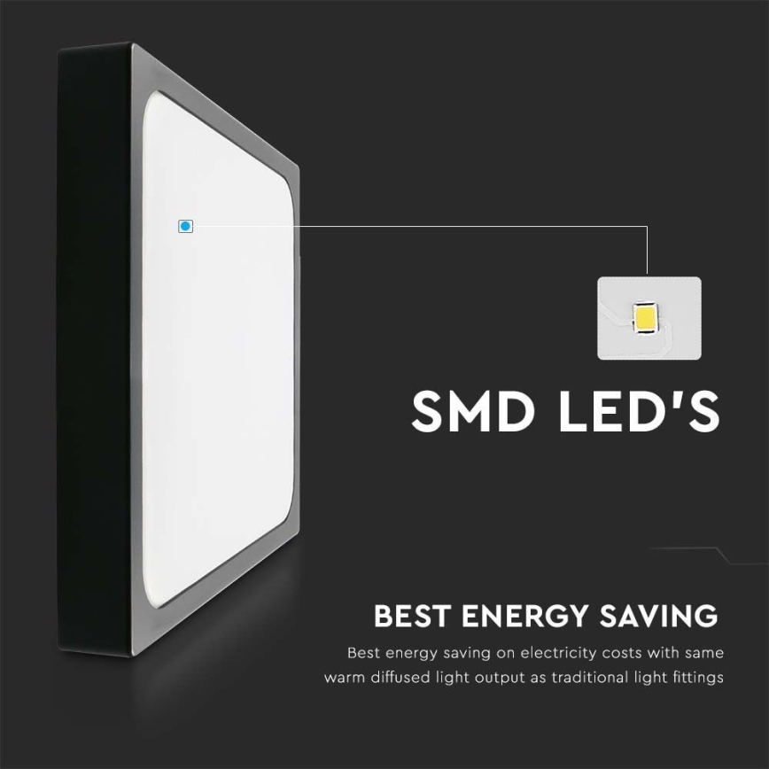 LED Bathroom ceiling light LED/30W/230V 6500K IP44 black