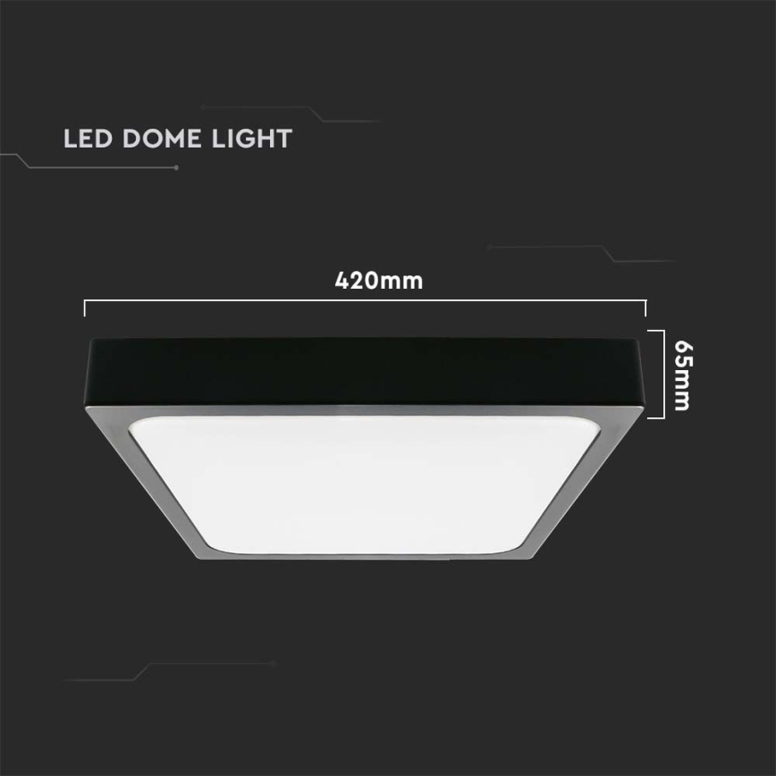LED Bathroom ceiling light LED/30W/230V 6500K IP44 black