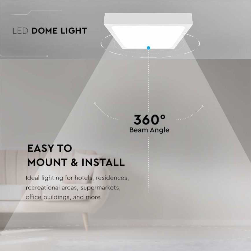 LED Bathroom ceiling light LED/30W/230V 6500K IP44 white