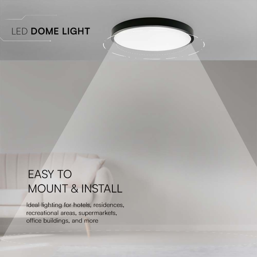 LED Bathroom ceiling light LED/36W/230V 3000K IP44 black