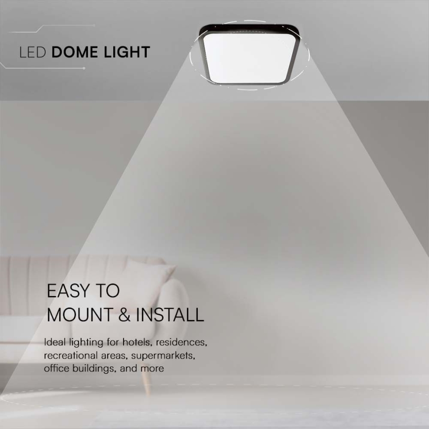 LED Bathroom ceiling light LED/48W/230V 6500K IP44 black