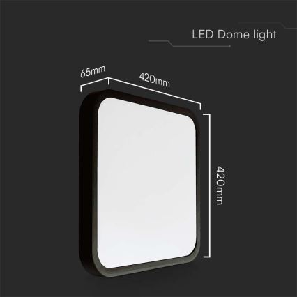 LED Bathroom ceiling light LED/48W/230V 6500K IP44 black