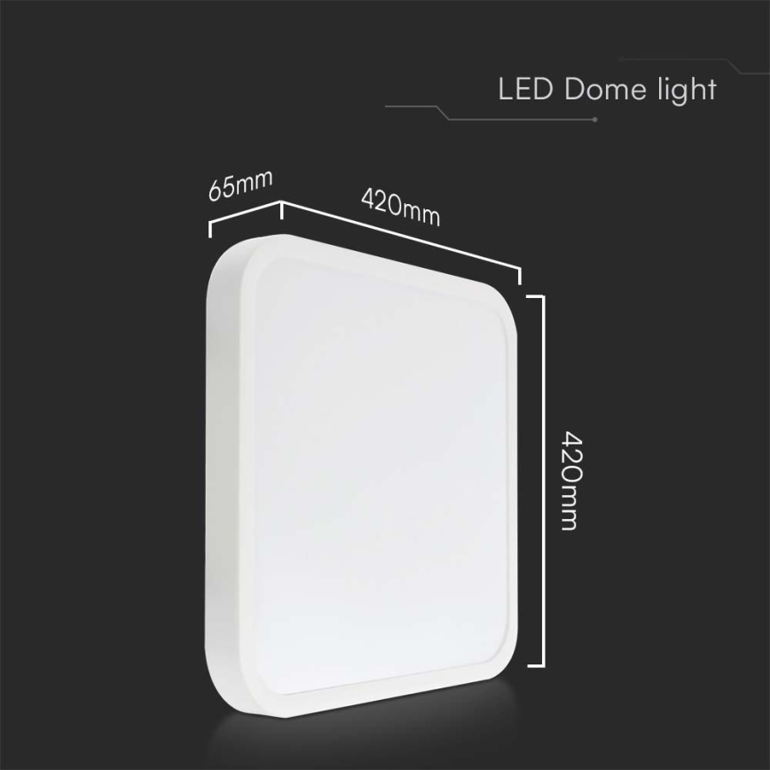 LED Bathroom ceiling light LED/48W/230V 6500K IP44 42x42 cm white