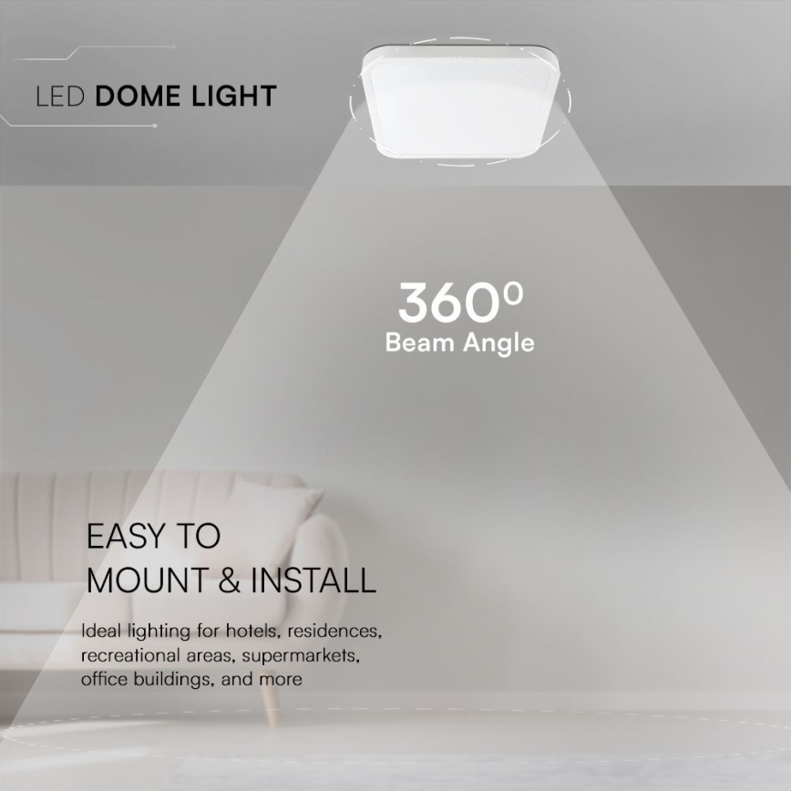 LED Bathroom ceiling light SAMSUNG CHIP LED/48W/230V IP44 3000K 42x42 cm white