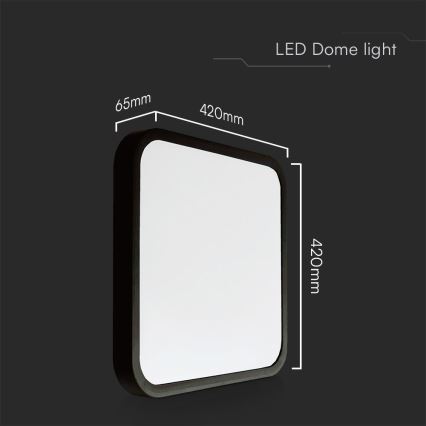 LED Bathroom ceiling light SAMSUNG CHIP LED/48W/230V IP44 4000K 42x42 cm black