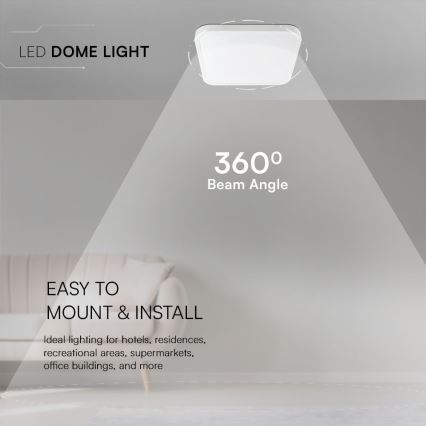 LED Bathroom ceiling light SAMSUNG CHIP LED/48W/230V IP44 4000K 42x42 cm white