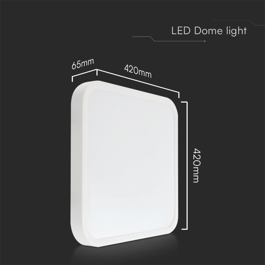 LED Bathroom ceiling light SAMSUNG CHIP LED/48W/230V IP44 4000K 42x42 cm white