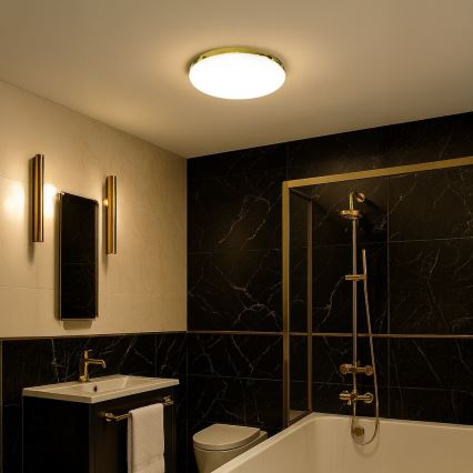 LED Bathroom ceiling light MAYA LED/15W/230V d. 33 cm IP44 gold