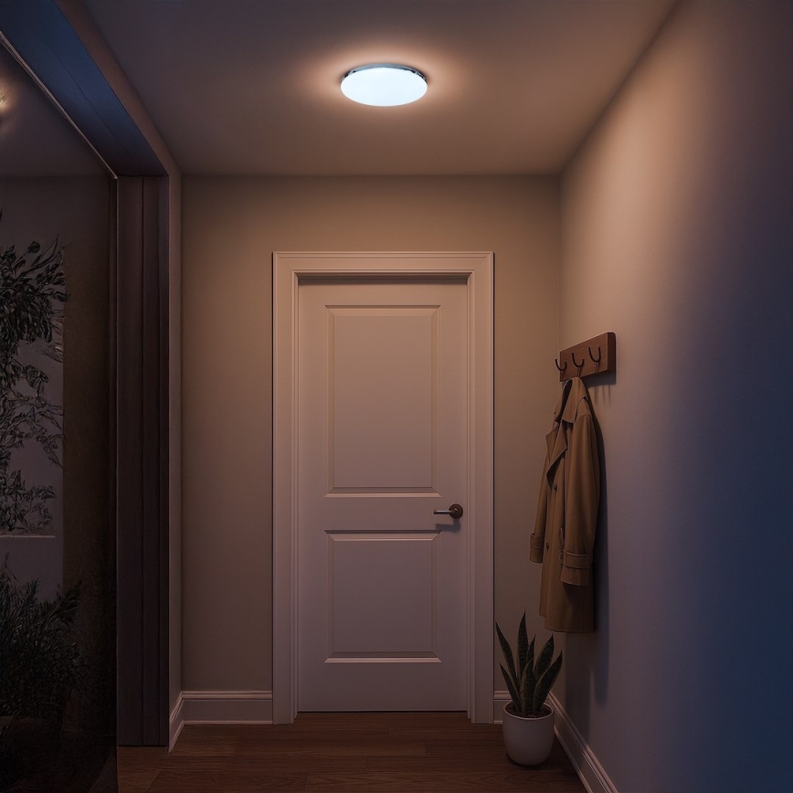 LED Bathroom Ceiling Light MAYA LED/15W/230V Ø33 cm IP44 Polished Chrome