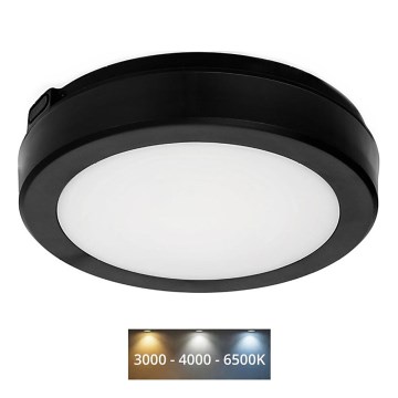 LED Bathroom ceiling light NAIROS LED/12W/230V 3000/4000/6500K IP65 d. 20 cm black