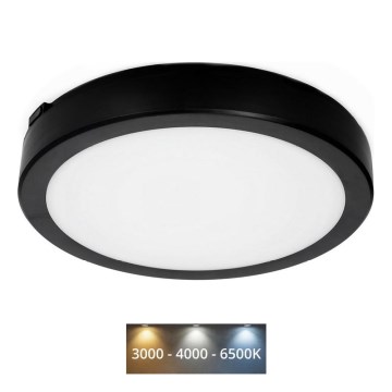 LED Bathroom ceiling light NAIROS LED/18W/230V 3000/4000/6500K IP65 d. 30 cm black